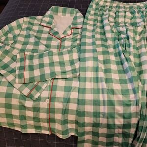 Green Checkered Ladies Pajamas